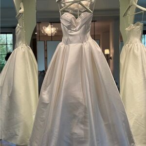 Pronovias Elegant Cream Strapless Bridal Gown